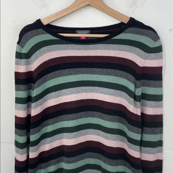 Vince Camuto Multicolor Striped Pullover Sweater size Large - Image 4
