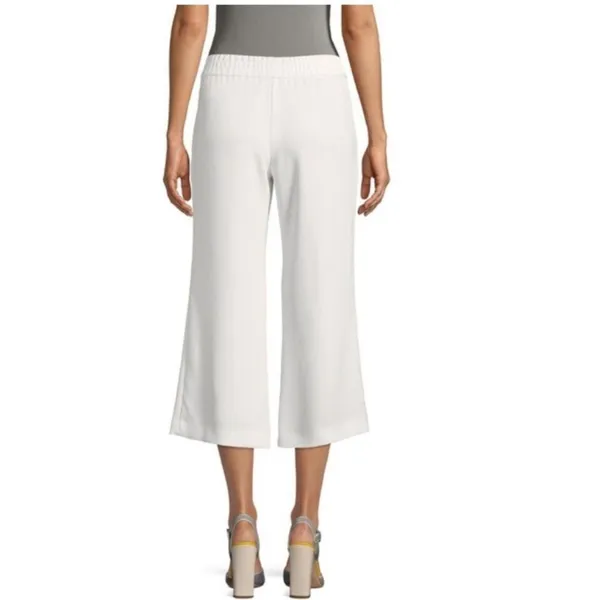 Alice + Olivia White Benny Crepe Cropped Drawstring Pants Size 0 - Image 3
