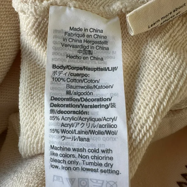 XL cream-colored Madewell Stitched Sweatshirt Top Sweater Long Cleave Pullover - Image 4