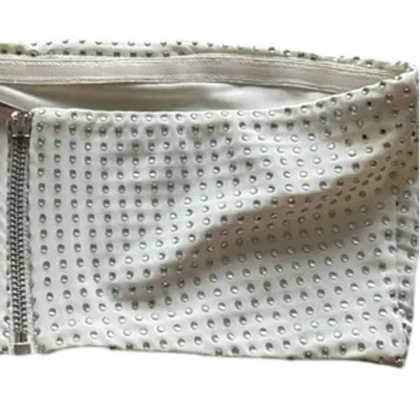 NWT Weworewhat Sleeveless Crystal Bandeau Crop Top Studded Rhinestones XXS White - Image 7