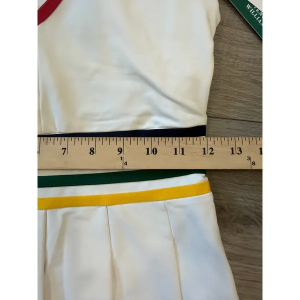 Aqua x Venus Williams Striped Pleated Active Tennis White Mini Dress XS NWT - Image 6
