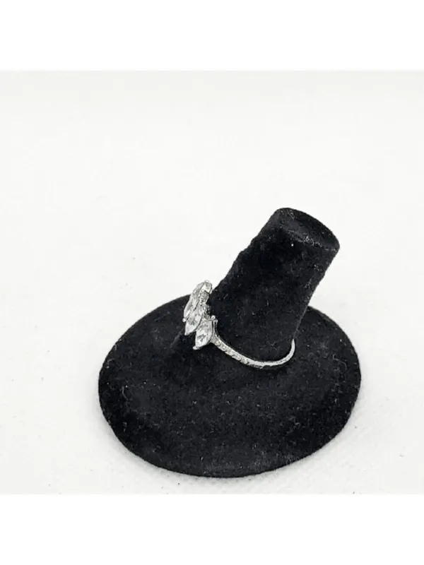 Silver Tone Marquise Cut CZ Ring Size 6 75 - Image 2