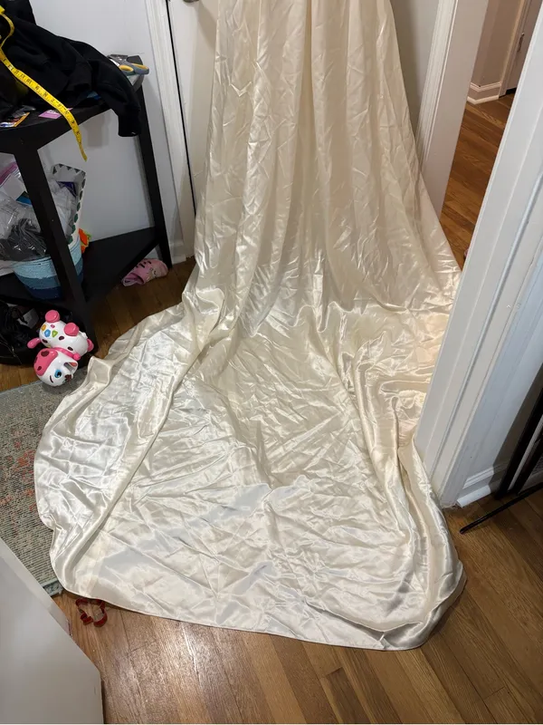1940s ruched front wedding dress - Image 6