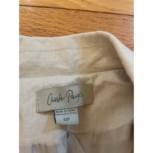 Charlie Paige‎ cream linen blazer size small - Image 2