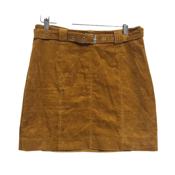 Urban Outfitters Mini Skirt Honey Brown Corduroy Belted Boho Retro Festival M - Image 2