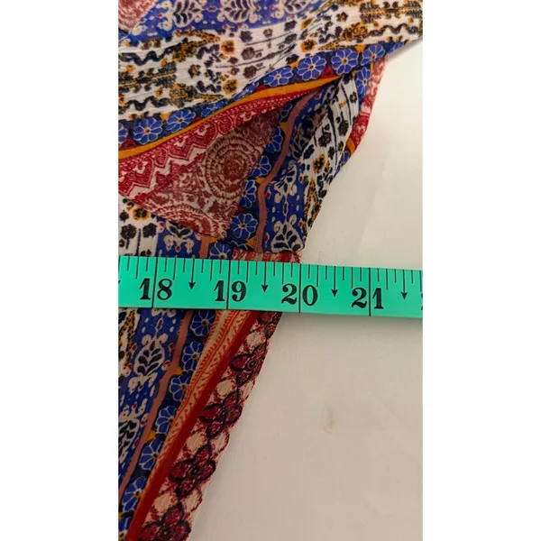 Figueroa & Flower Midi Dress Sz XL Smocked Tiered Floral Striped Boho Peasant - Image 10