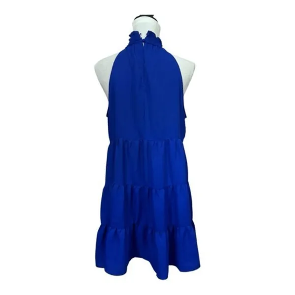 1.STATE Sleeveless‎ Smocked Tiered Mini Short Dress Size Large - Image 2