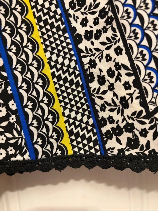 Altar'd State Black White Blue Yellow Printed Strappy Mini Dress - Image 4