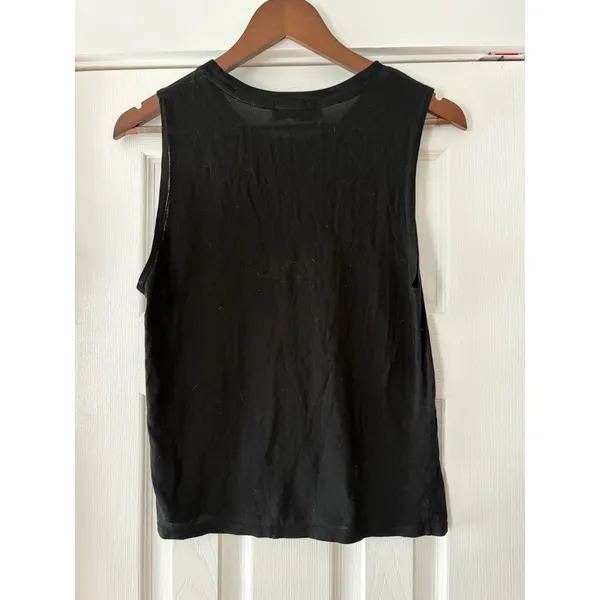Reformation Black Muscle Tank Top 100% Tencel XS Sleeveless‎ Crew Made in USA - Image 2