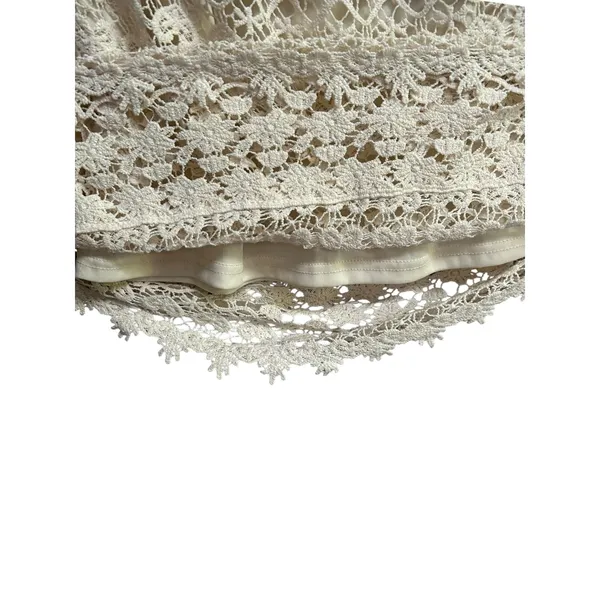 Solitaire Lace Maxi Skirt XS‎ Ivory Cream Crochet Boho Lined Cotton Indie - Image 2