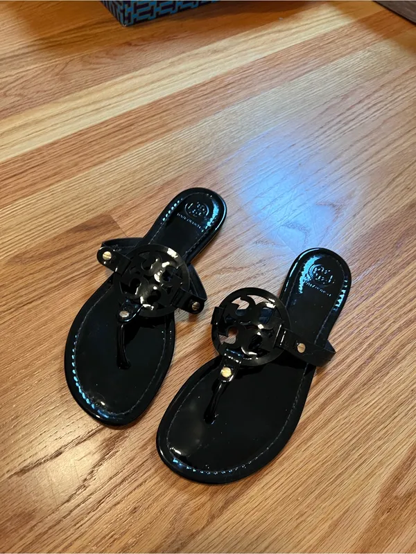 Tory Burch Miller Sandal Black Patent 8.5 - Image 2
