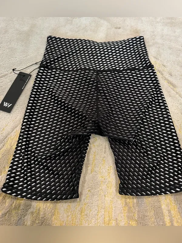 Wear It To Heart Kurt Reversible High Waisted Biker Shorts Black Rhombus M - Image 6
