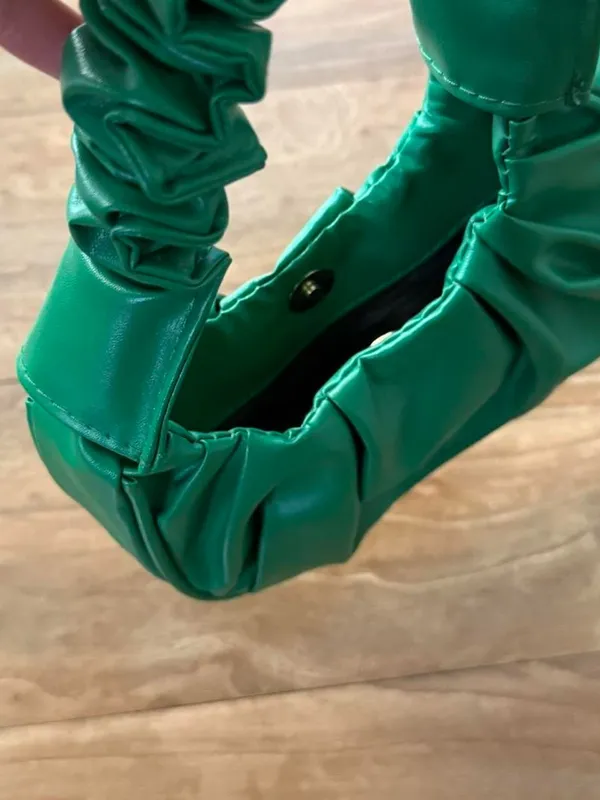 Green Ruched Shoulder Bag - Image 2