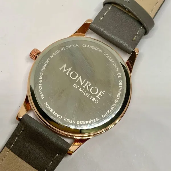 MONROE classic ladies rose gold wristwatch tone dial 36mm Quartz analog running - Image 5
