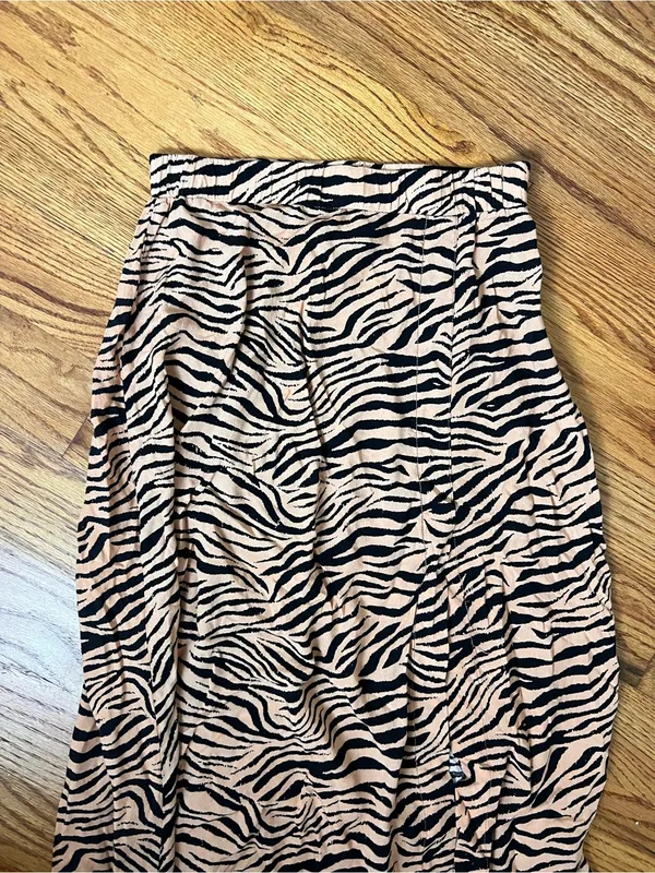 Tan and Black Zebra Print Midi Skirt - Image 2