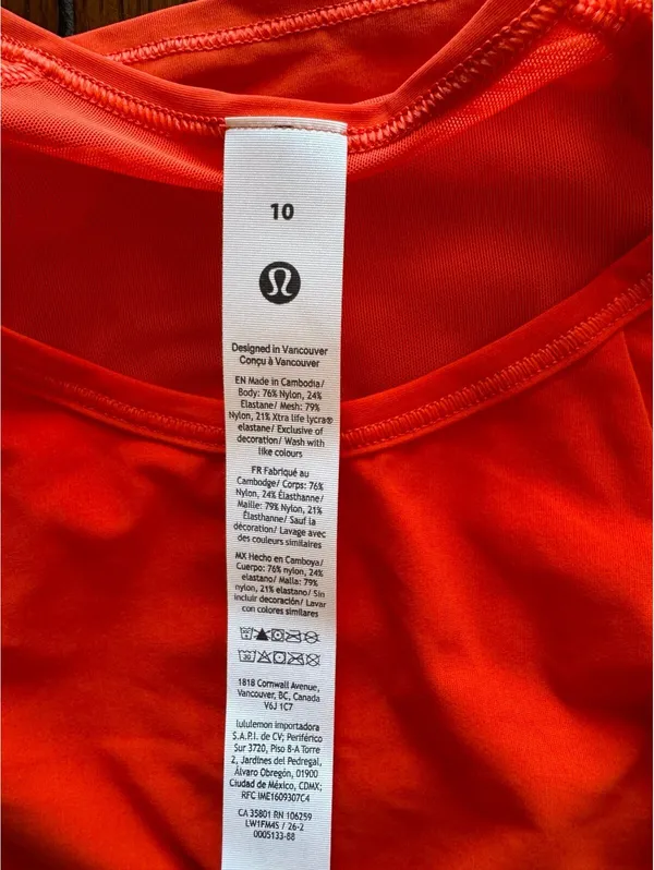 Lululemon Sculpt Tank Cherry Ember Size 10 NWT - Image 5