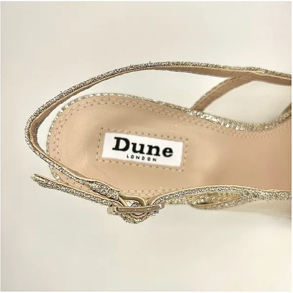 Dune London Dianas Gold Mesh Glitter Slingback‎ Kitten Heel Pumps Wedding 8 NWOB - Image 10