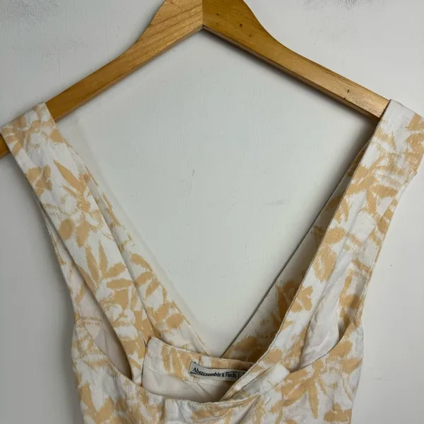 Abercrombie & Fitch Linen Blend Top Vest Sz Medium Floral Print - Image 13