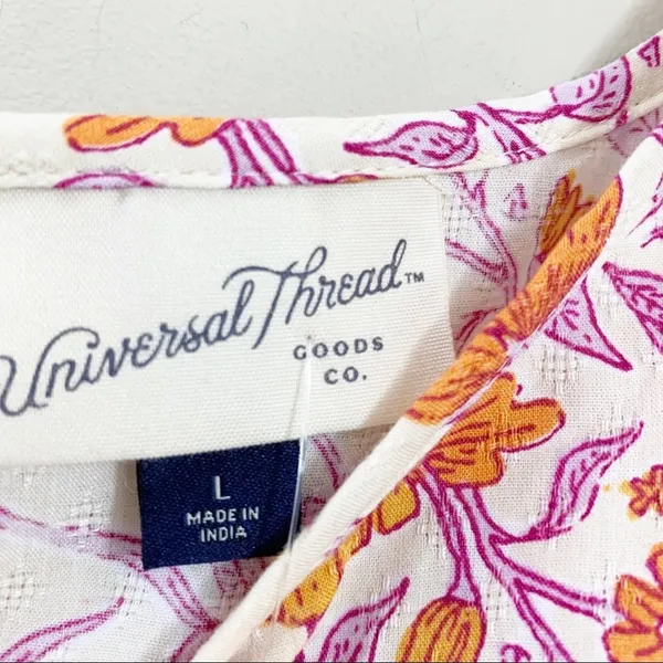 Universal Threads NWOT Floral Cream/Orange/Purple Long Sleeve Top - Image 3