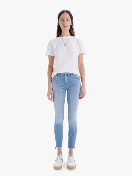Mother Denim The Looker Two Step Ankle Fray Skinny Jeans in Kiss and Make Up - Image 2