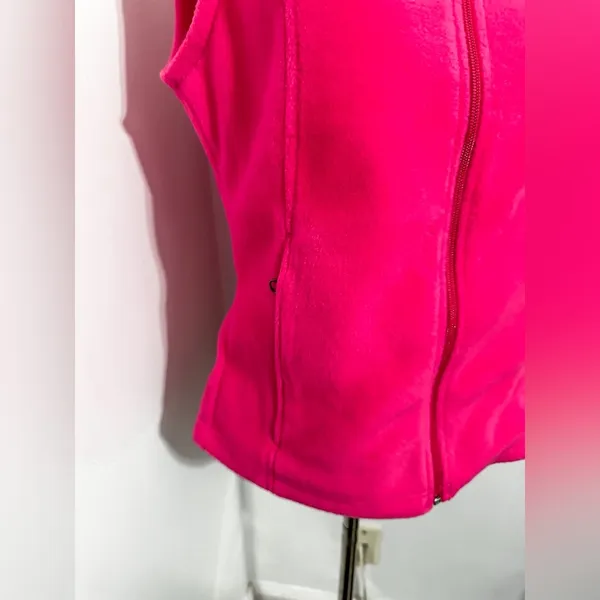 Women’s Columbia Full Zip Hot Barbie Pink Fleece Vest Small - Image 4