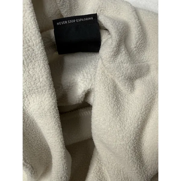 The North Face Fleece Sweater Women Med Mock Neck Pullover Cream Cabin Gorpcore - Image 5
