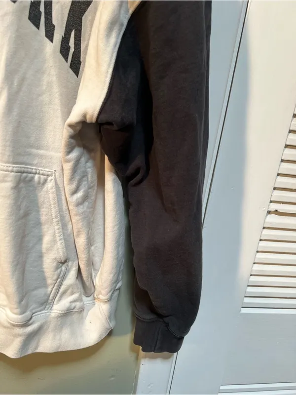 John Galt Brandy Melville Women's One Size Hoodie New York White Gray Raglan - Image 7