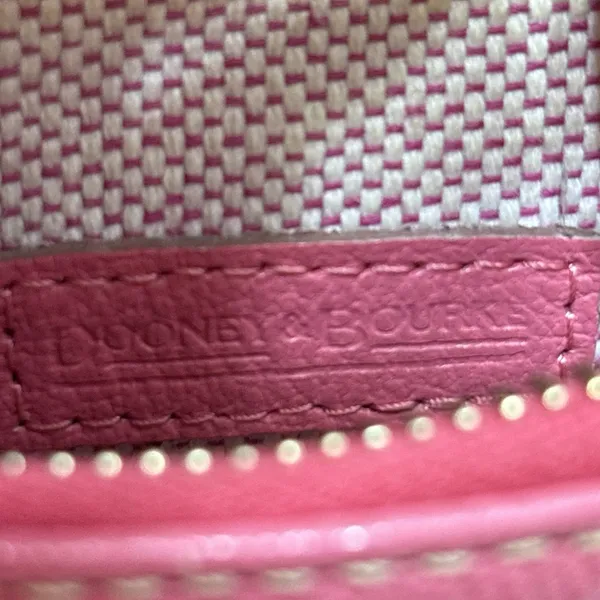 Dooney & Bourke Pink Pebbled Leather Small Shoulder Bag Purse Gold Logo Plate - Image 14