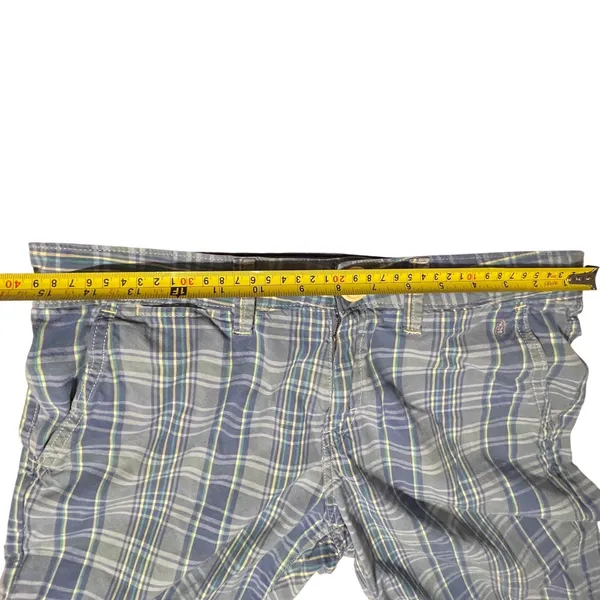 Levis Tab Twills Plaid Shorts Blue Green Yellow Cotton Flat Front women's size 6 - Image 8