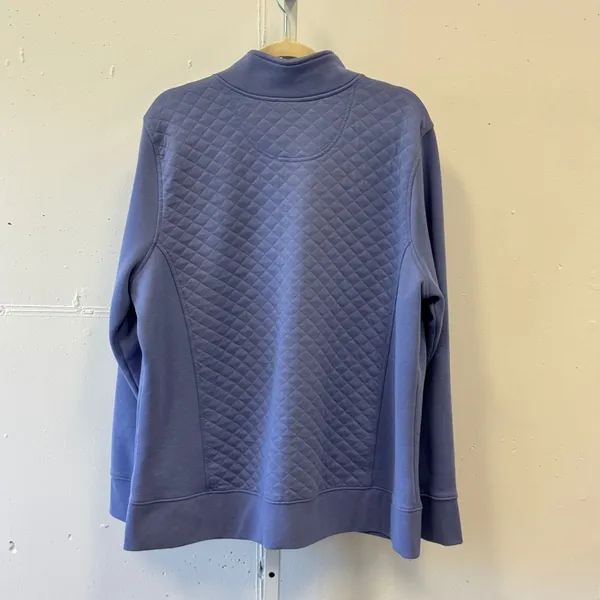 L.L. Bean Quilted Full Zip Sweatshirt Jacket Blue 2X Plus 515674 Deep Lake Soft - Image 2
