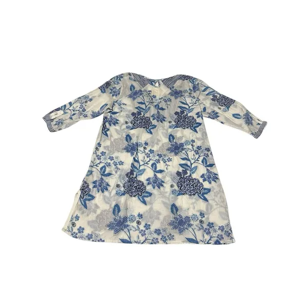 Anthropologie MERMAID Small Floral Sea Holly Tunic Top‎ Stripes Beach Summer F10 - Image 8