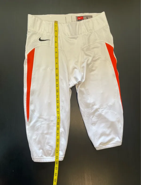 Nike Men’s White and Orange Padded Football Pants ( Large) - Image 2