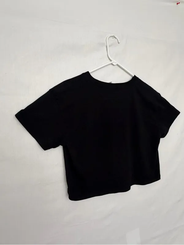 AS Colour Womens Small Stay Danglin Graphic Crop Top T Shirt Black Cotton(A930) - Image 8