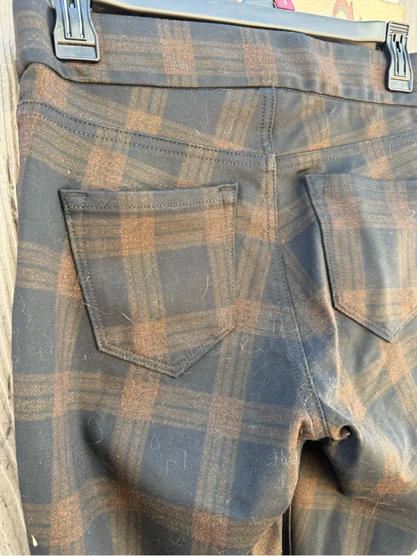 Nine West Men's Black and Brown Plaid Dress Pants - Image 4