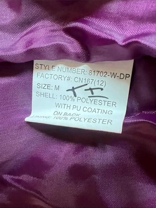 armadillo Hooded Rain Jacket womens purple wind jacket medium - Image 11