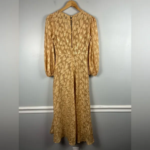 Hello Molly DAY AFFAIRS MIDI DRESS GOLD size - Image 5