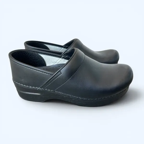 Dansko Professional Black Leather Clogs Womens EU 38 US 8 Comfort Shoes - Image 8