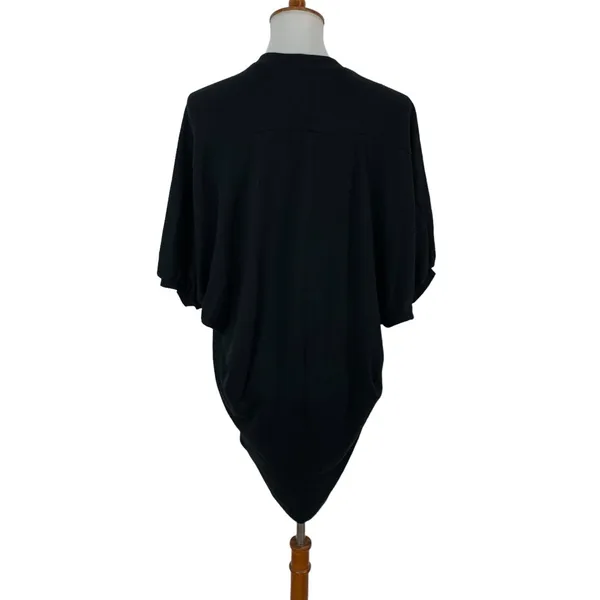 Zara Tunic Dress Small Black Short Sleeve Oversized Casual Modern - Image 6