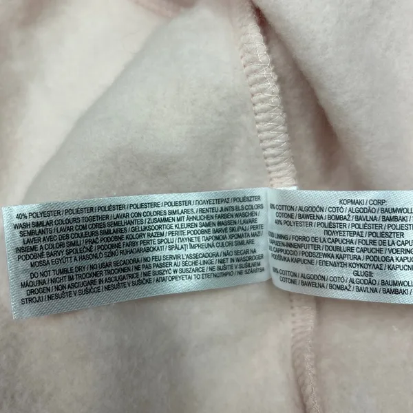 NEW Primark Light Pink Los Angeles Pullover Hoodie Crop Fleece Sweatshirt Size S - Image 9