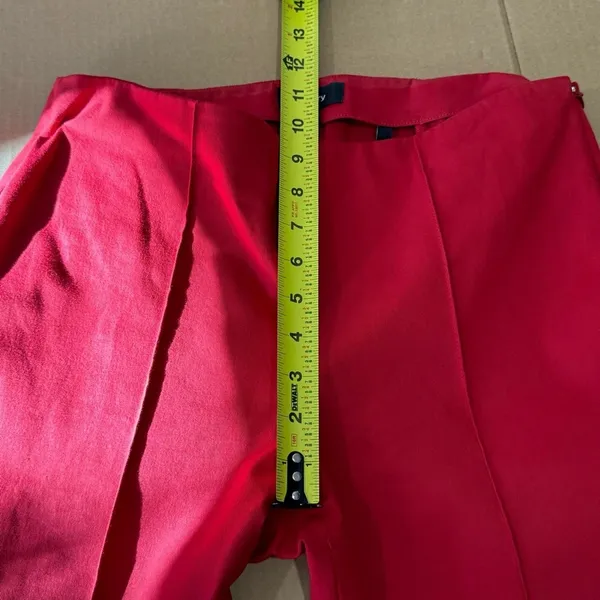 Theory $265 Women's Alettah Approach Cropped Pants‎ Crimson Red Size 6 Ankle Zip - Image 11