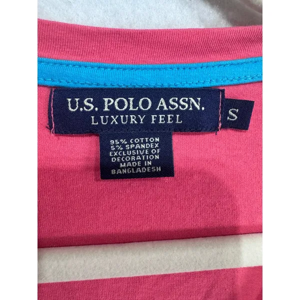 U.S. Polo Assn.‎ S Pink V-Neck T-Shirt Women's Luxury Feel Short Sleeve - Image 4