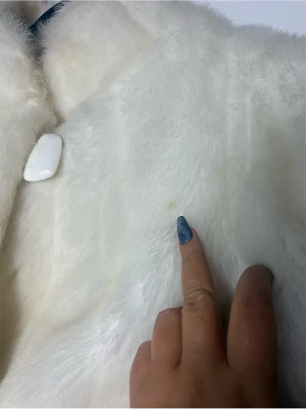 Vintage Women's Cream Faux Fur Jacket Front Button Made In USA Size XL Coat - Image 3