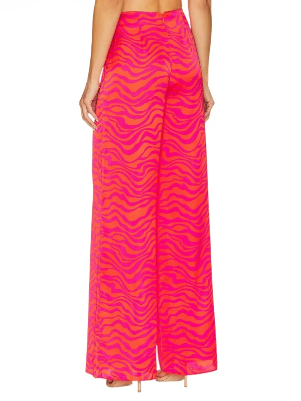 Lovers + Friends Eiden pants wavy tiger‎ pink orange sz XS revolve - Image 2