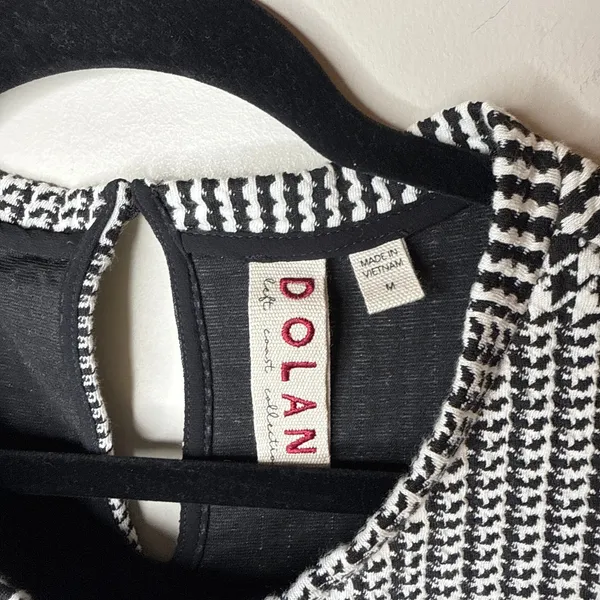 Anthropologie Dolan Medium Left Coast Callan Ruffled‎ Houndstooth Top Sleeveless - Image 9