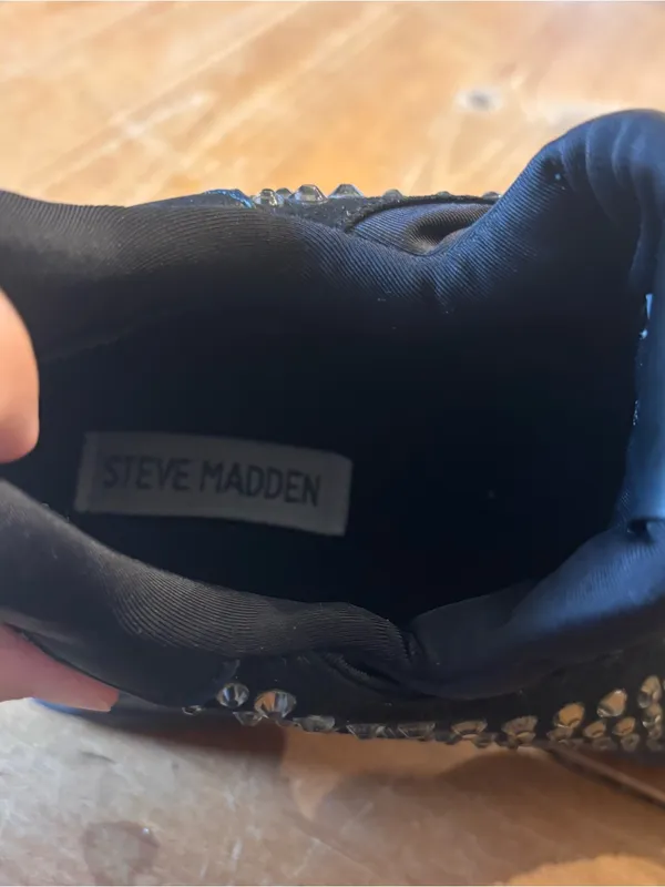 Steve Madden womens Mattie-R rhinestone platform sneakers black 8 - Image 6