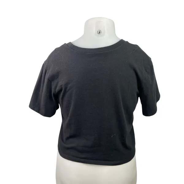 Vans Off The Wall Women's Black Short Sleeve Boxy T Shirt Tee Crop Top Size M - Image 3