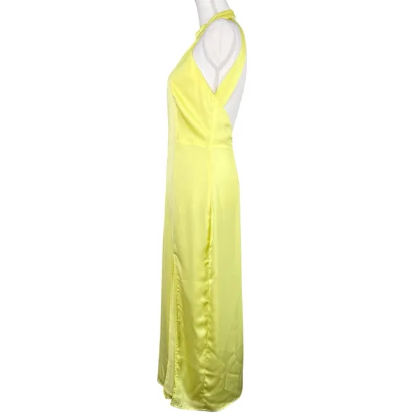 Lulus Women’s Open Back Yellow Halter Dress Size Medium - Image 7