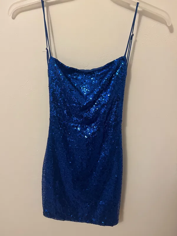 Lucy in the Sky Dress Sequin Blue - Image 3