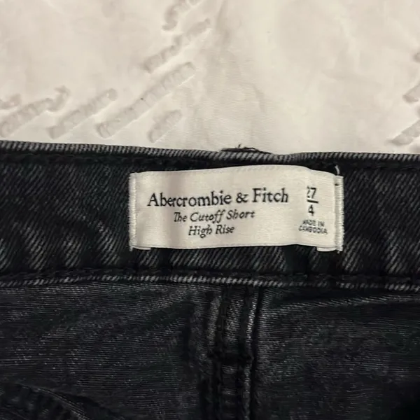 Abercrombie and fitch high rise cutoff shorts in black - Image 3