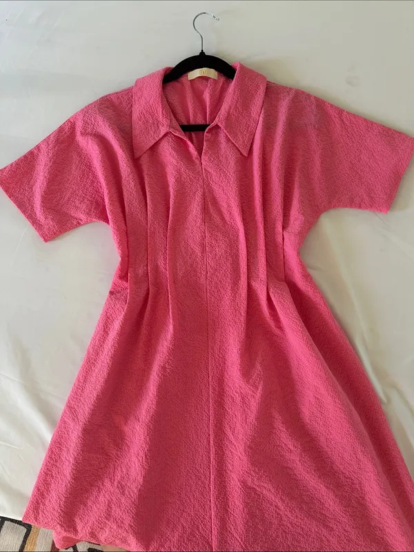 Cool fabric pink dress. S - Image 2